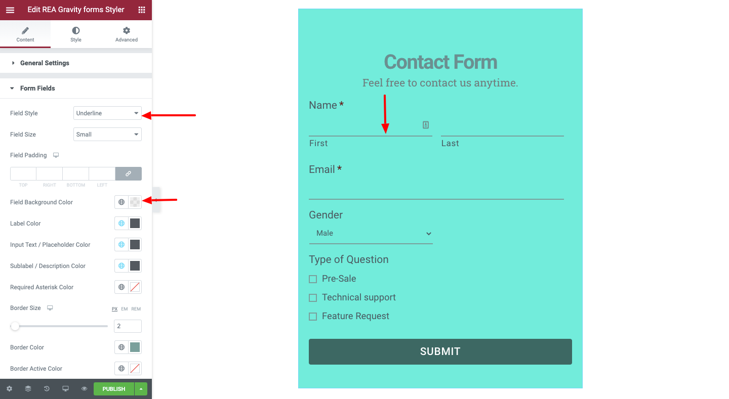 form fields