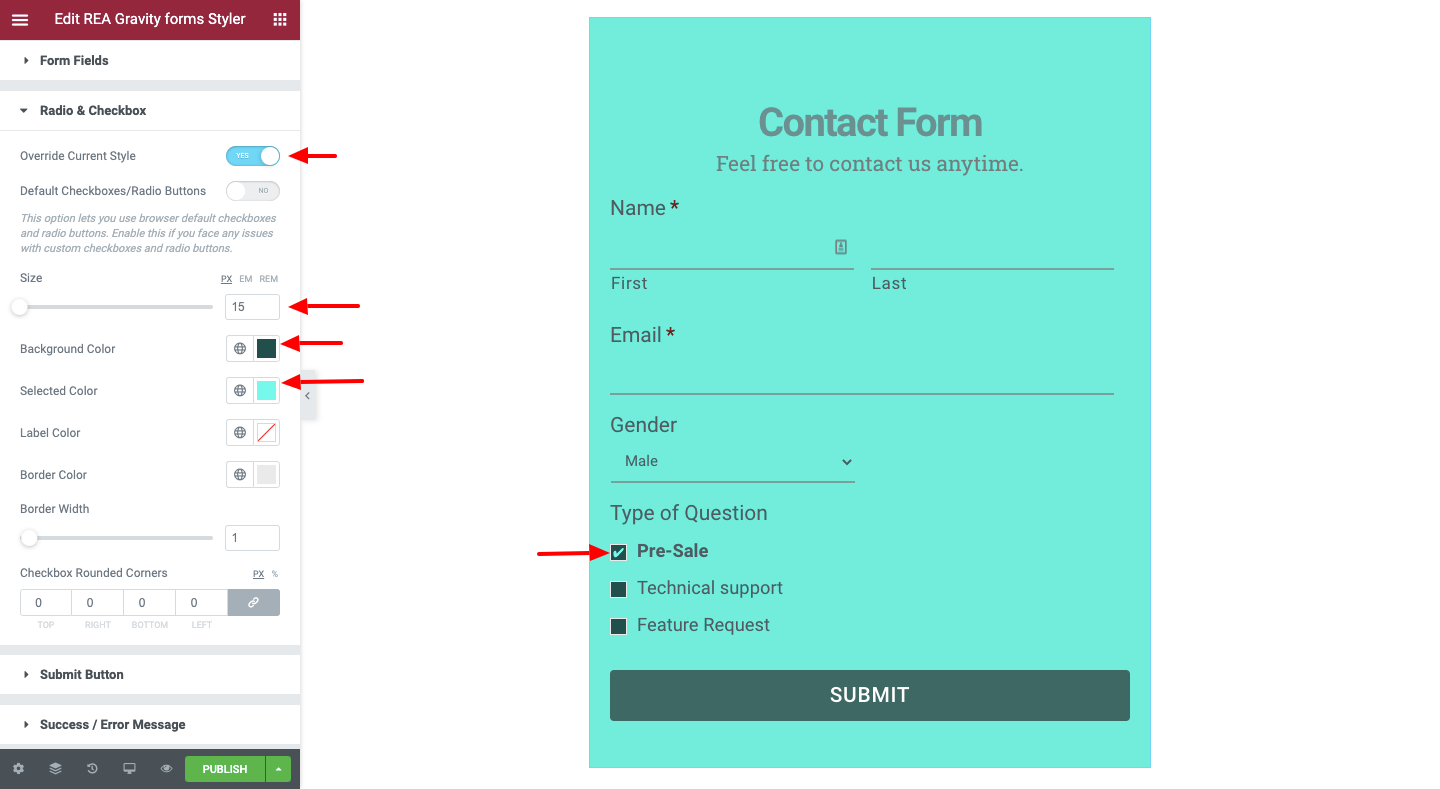 radio and checkbox